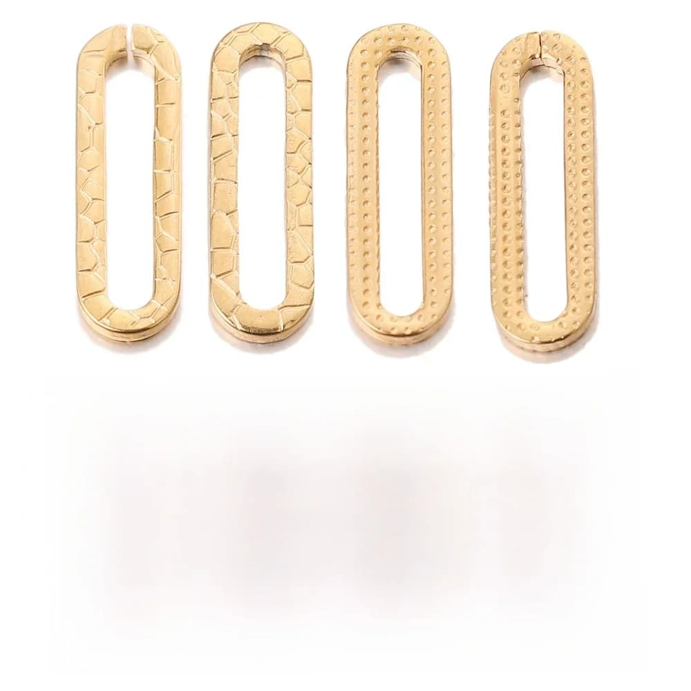 Connecteur géométrique en acier inoxydable, or, gaufrage, résultats, trombone carré, breloques pour bricolage, fabrication de bijoux, vente en gros, 20 pièces