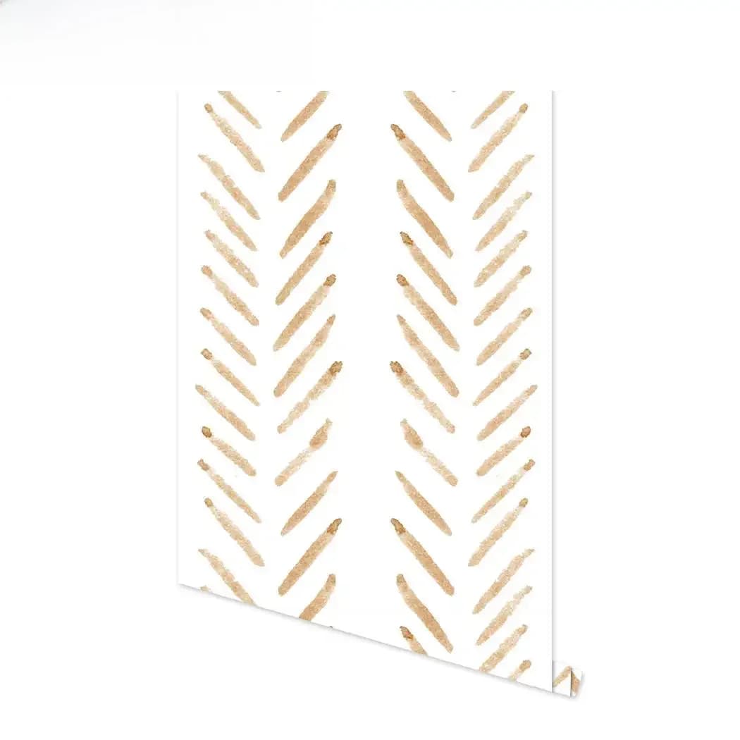 Papier Peint Auto-Adhésif à oral rons Brun Clair, Rouleau à Rayures Modernes, Lignes Géométriques, Préencollé