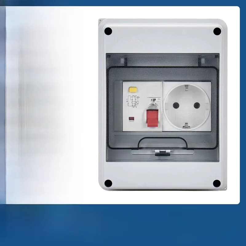 Boîtier de distribution électrique étanche extérieur, disjoncteur MCB RCBO, prise universelle, IP65, EU, AU, UK, IT, FR