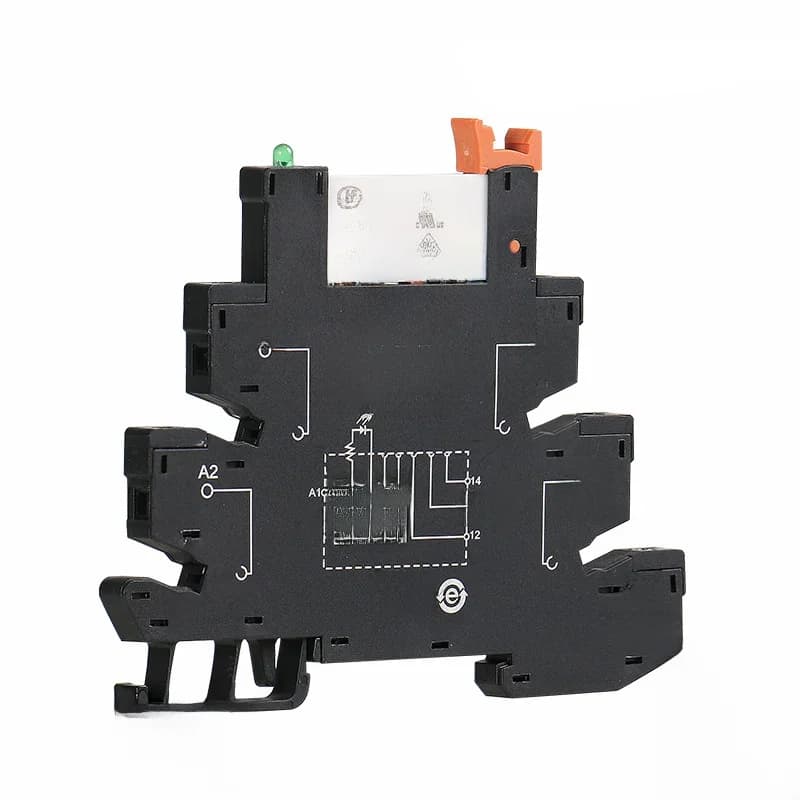 Module de relais mince GEYA, circuit de protection, relais 6A, 12VDC/AC, 24VDC/AC, 48VDC/AC, 110VAC, 230VAC, prise de relais, épaisseur 6,2 mm
