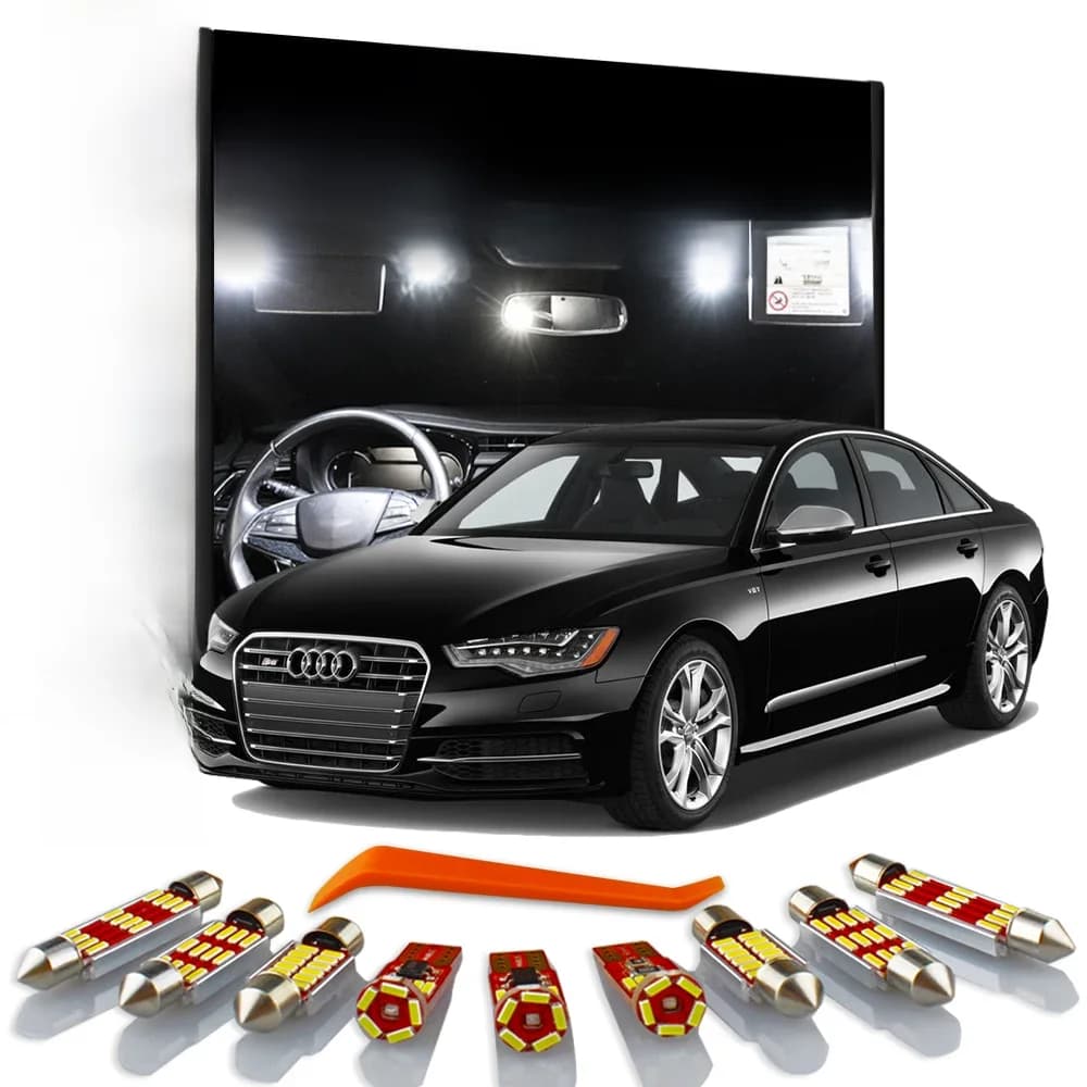 MDNG Canbus lampes de voiture pour Audi A3 8L 8V 8P A4 B5 B6 B7 B8 A5 A6 C5 C6 C7 A7 A8 D2 D3 Kit d'éclairage de coffre de dôme de carte intérieure LED automatique