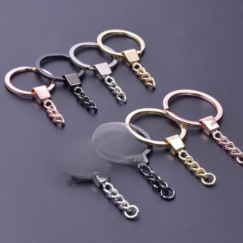 5/10/15 pcs/Lot porte-clés porte-clés pour la fabrication de bijoux porte-clés accessoires longs porte-clés ronds bricolage en gros matériel quatre couleurs