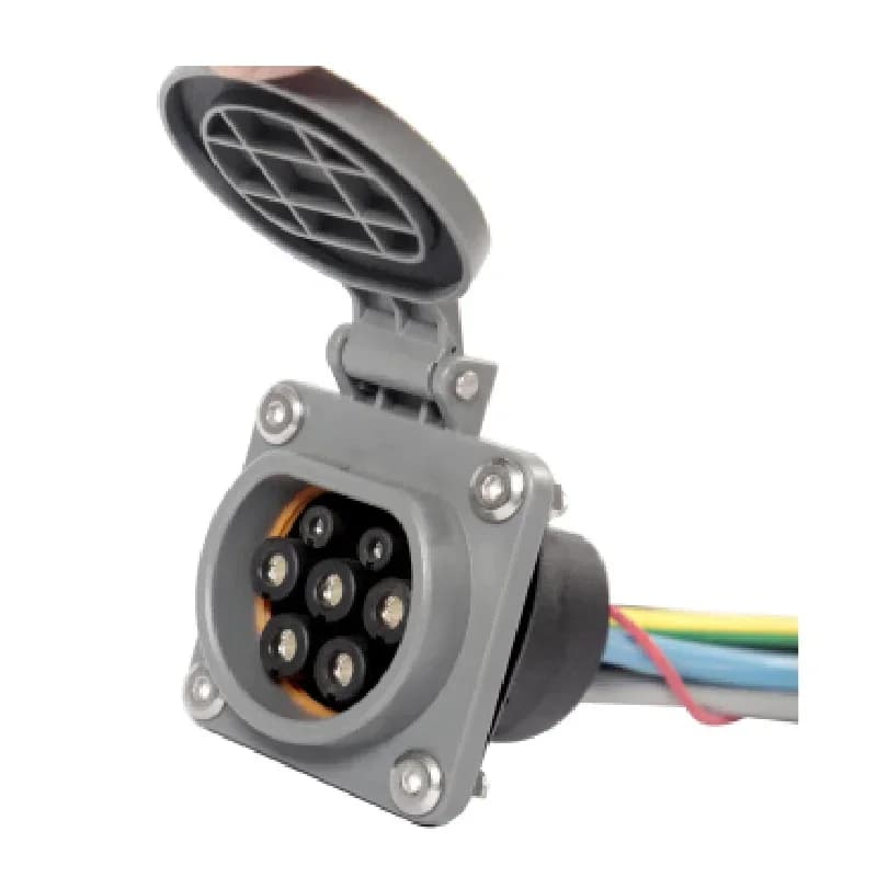 Prise femelle de type 2 pour station de recharge EVSE, 16A 32A monophasée triphasée IEC 62196-2 avec verrouillage interverrouillable
