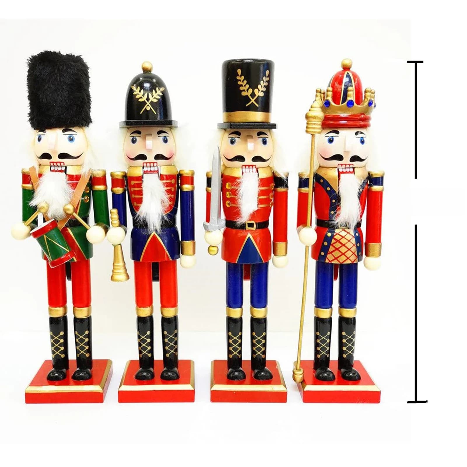 Soldat de noël en bois de 30CM, poupée casse-noisette, décoration de salle, cadeau de noël, artisanat