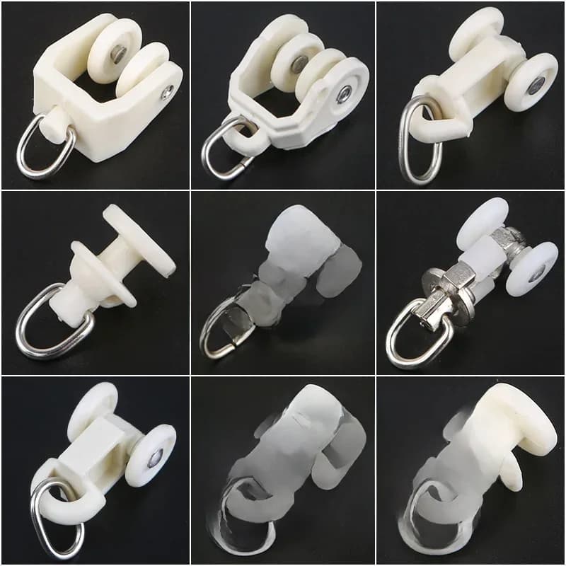 Rail de roue de rideau en plastique en alliage, 1 paquet, rouleaux de piste droits et incurvés, rideaux suspendus, crochet, anneau coulissant, accessoires décoratifs