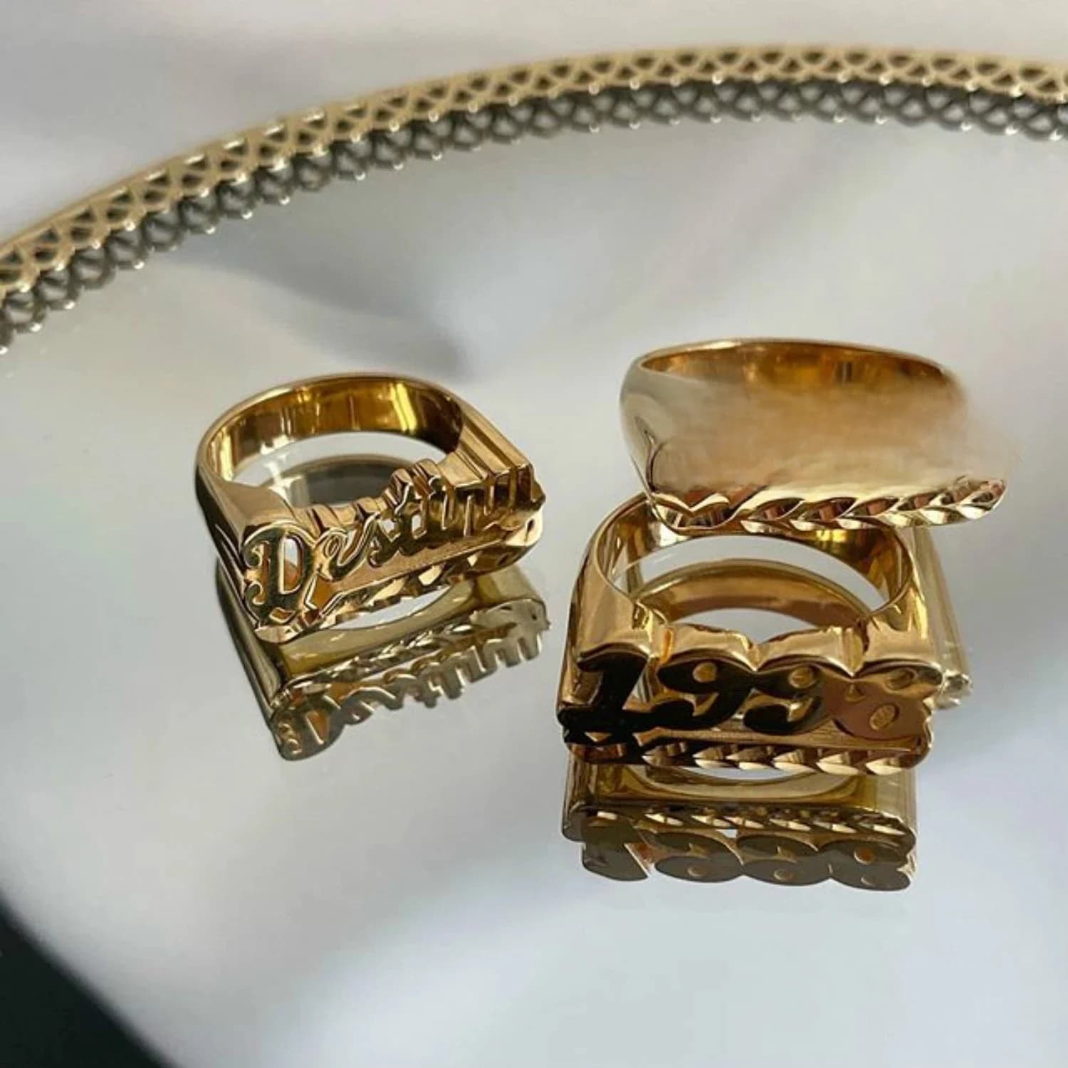 Bague Hip Hop Personnalisée avec Nom, Lettre en Acier Inoxydable, Accessoires Unisexes, Bijoux à Breloques, Cadeau pour Homme et Femme, Haute Qualité
