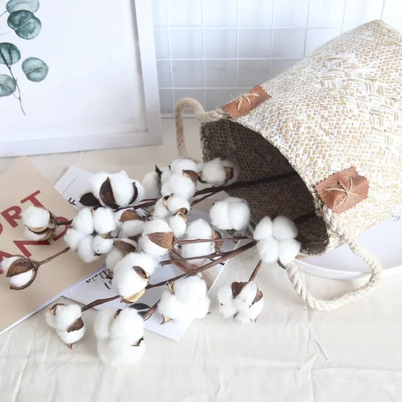 Branches de Fleurs Artificielles en Coton Naturel, 10 Têtes, 53cm, Décoration de Maison, Bricolage, pour Mariage, ixd'Anniversaire