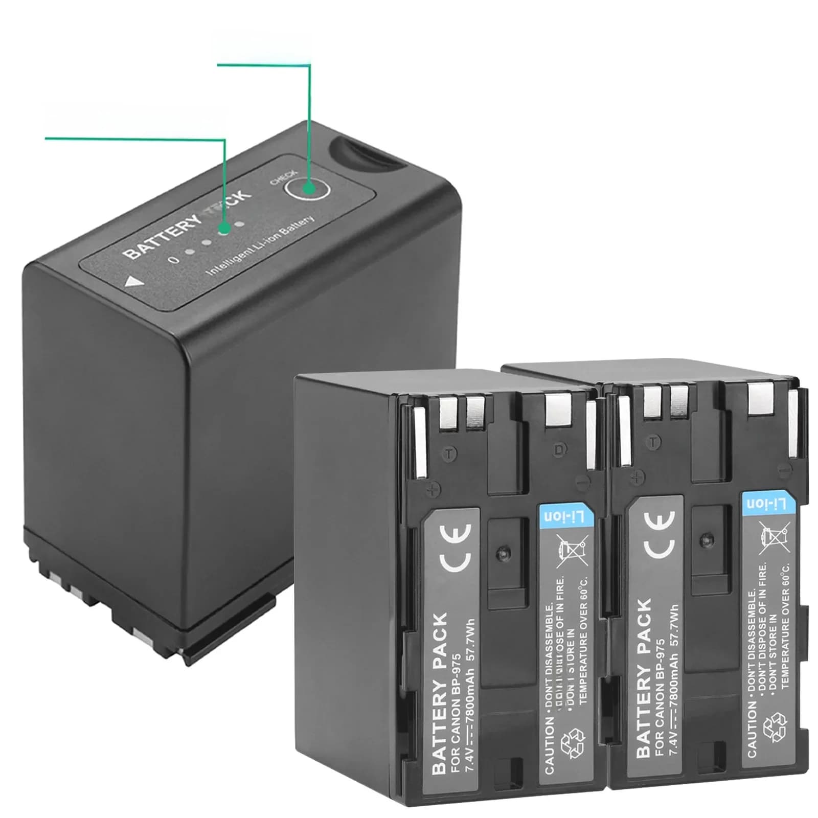 Batterie 7800mAh BP-975 BP975 pour Canon EOS C100 C300 C500 XLH1 XHG1 XHA1 XL2 XM2 ES420V ES75 ES8200V Vistura XF205 XF300