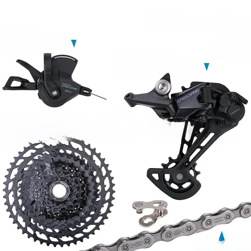 SHIMANO DEORE M6100 groupe 12 vitesses avec levier de vitesse droit chaîne de dérailleur arrière originale et pignon de Cassette SUGEK 11-50T 52T