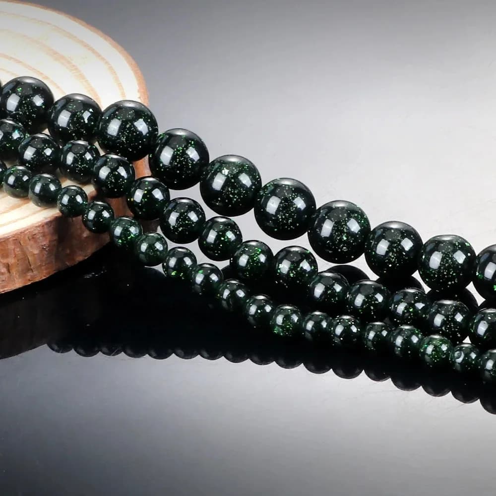 Pierre de grès verte naturelle en vrac, ronde, pour la fabrication de bijoux DIY, accessoires de 4, 6, 8 mm, pour bracelets, colliers, cadeaux