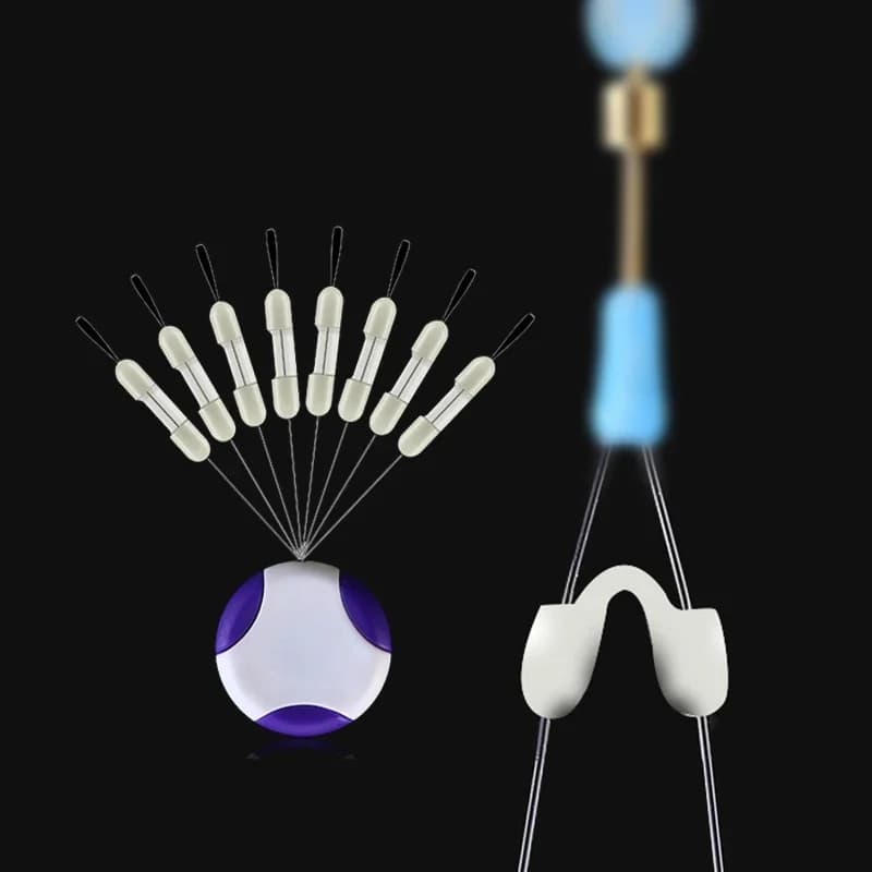 Dispositif de contacteur à Double hameçon, sous-ligne Anti-enroulement, séparateur de Bifurcation, séparateur d'espace, ligne de pêche aux haricots, outil de liaison pivotant
