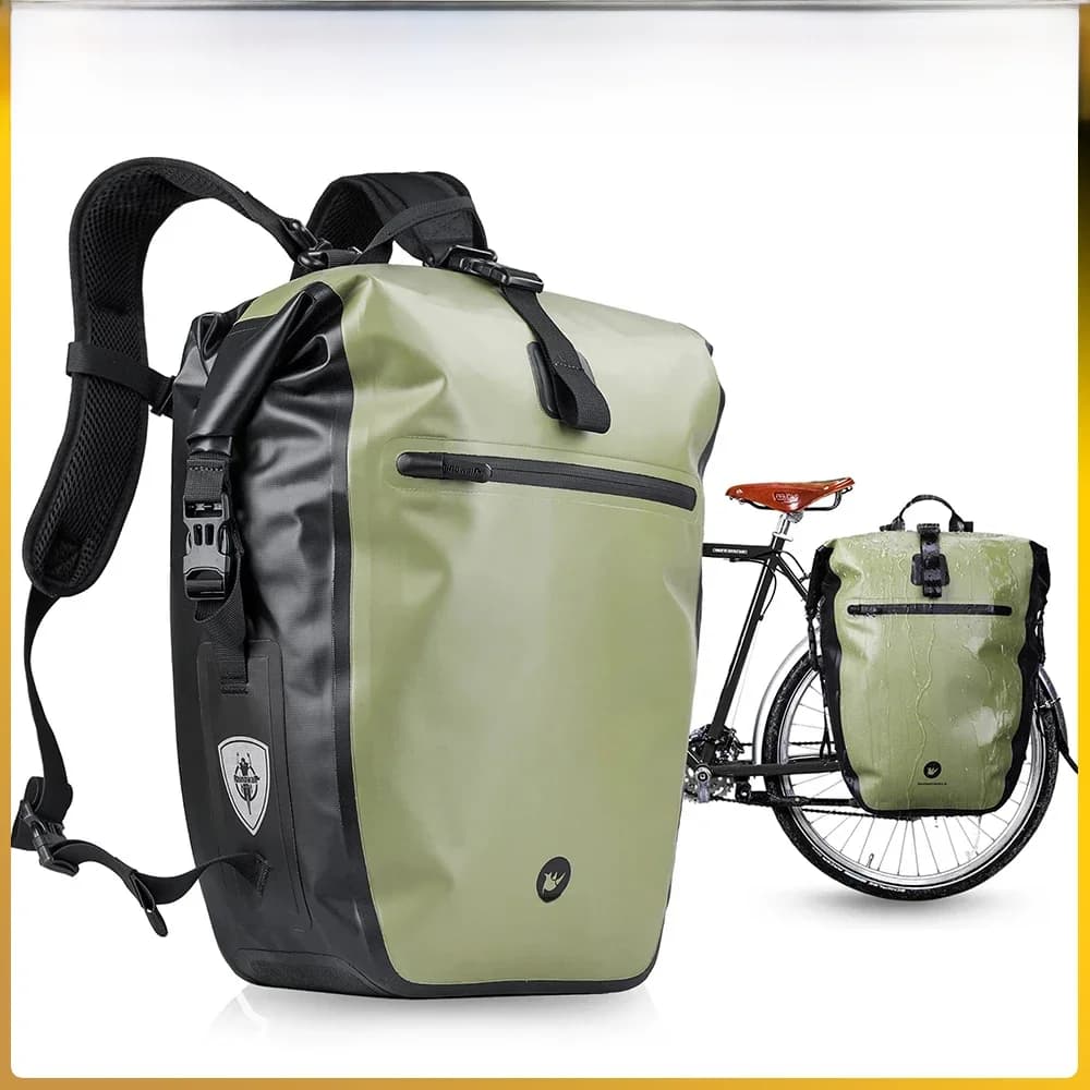 Sacoche et sacoche de vélo Rhinowalk 100% imperméables, grande capacité 27L, sacoche multifonctionnelle pour porte-bagages arrière, sacs de cyclisme