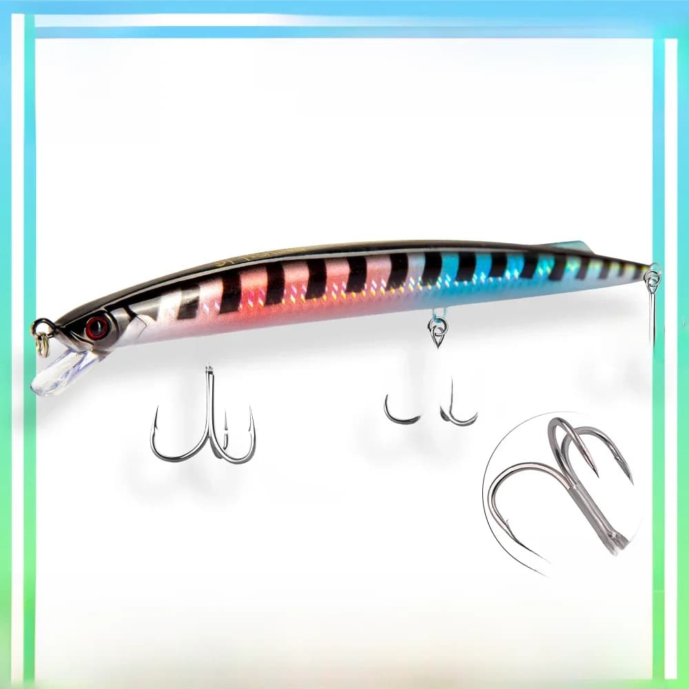 Leurre de pêche en mer D1, 190 mm, 36 g, pour la pêche à la traîne, profondeur de coulée 0,6-0,9 m, Jerkbait long, Wobblers pour eau salée, pour bar, thon, brochet