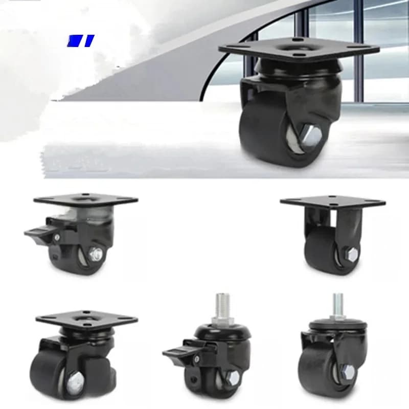 Roulettes basses avec frein pour rapCarts, allumer es-outils, grand équipement, matériel domestique et industriel, 2 po, 300kg de charge