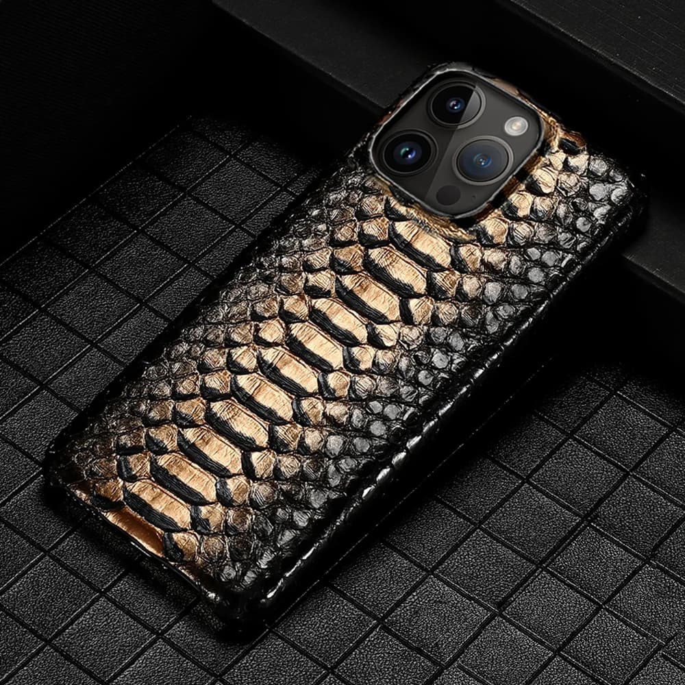 Coque de téléphone en cuir Python 100% véritable, étui de luxe pour iPhone 17 Air 16 15 11 12 13 14 Pro Max Plus 15Pro 16Pro 17Pro Max