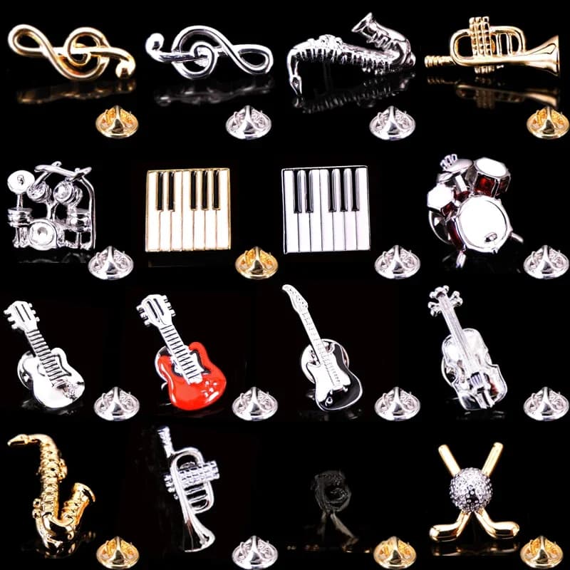 Broche musicale de haute qualité, nouveau tambour de Saxophone, broche de violon pour hommes et femmes, chemise de mariage, costume, jeans, BADGE de revers, broche cadeau