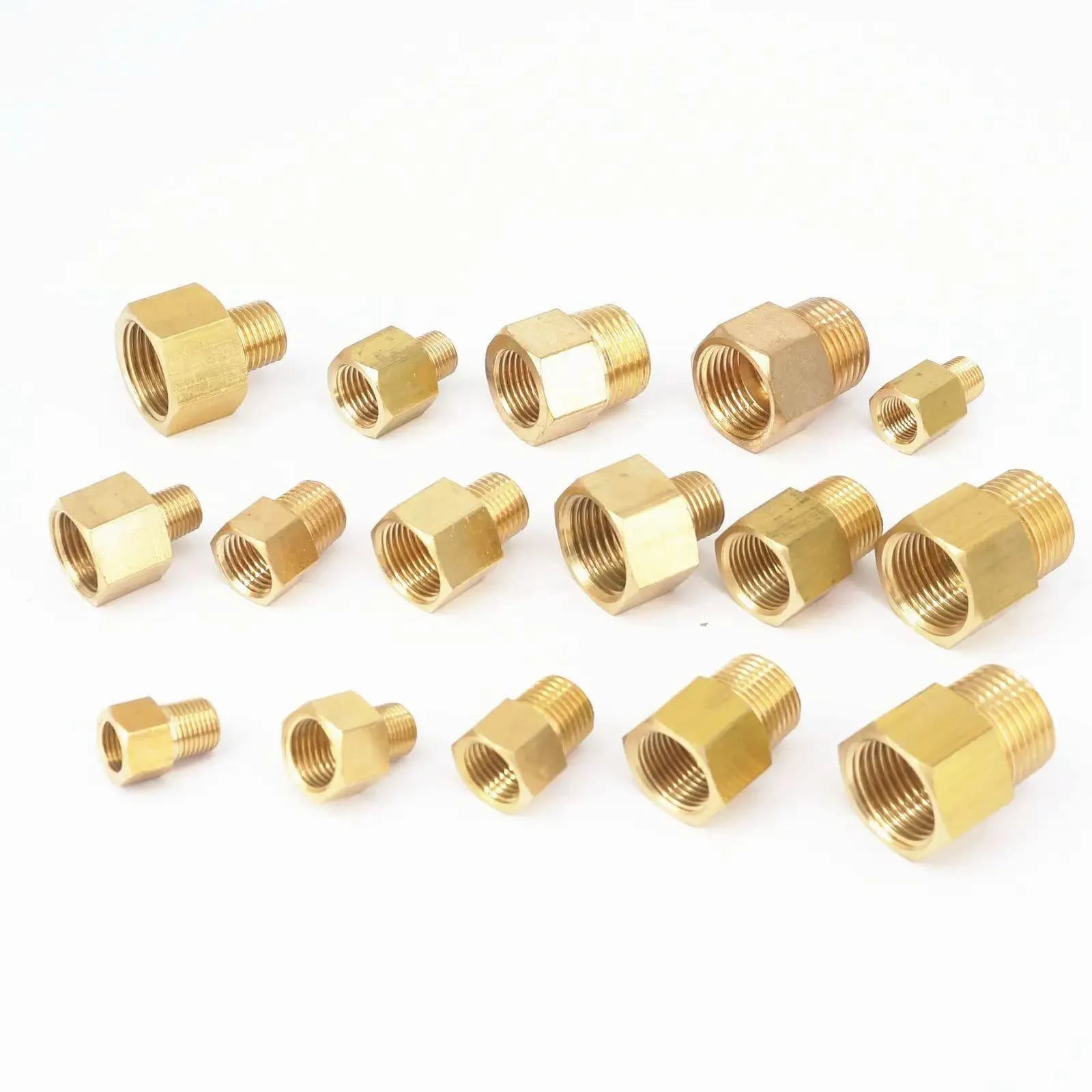 Adaptateur de raccord de tuyau en laiton pour manomètre, NPT femelle à mâle, BSP, gaz, carburant, eau, 1/8 ", 1/4", 3/8"