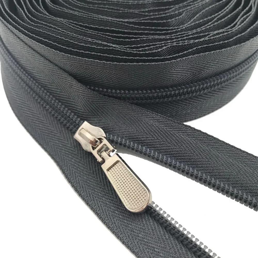 Fermetures à Glissière en Nylon de 5 Mètres avec 10 Pièces, Tirettes pour la Couture de Manteau de dehors, Sac, Vêtement, Accessoire
