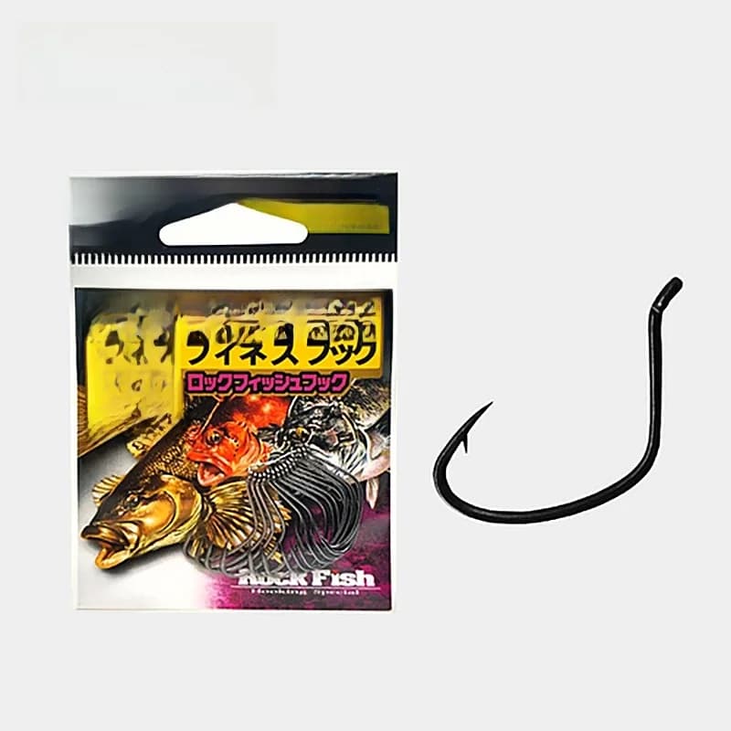SASAME-Hameçon de pêche en acier au carbone barbelé, crochet de leurre de poisson de roche, hameçon décentré pour ver doux, matériel de pêche au bar, crochet fin, Japon