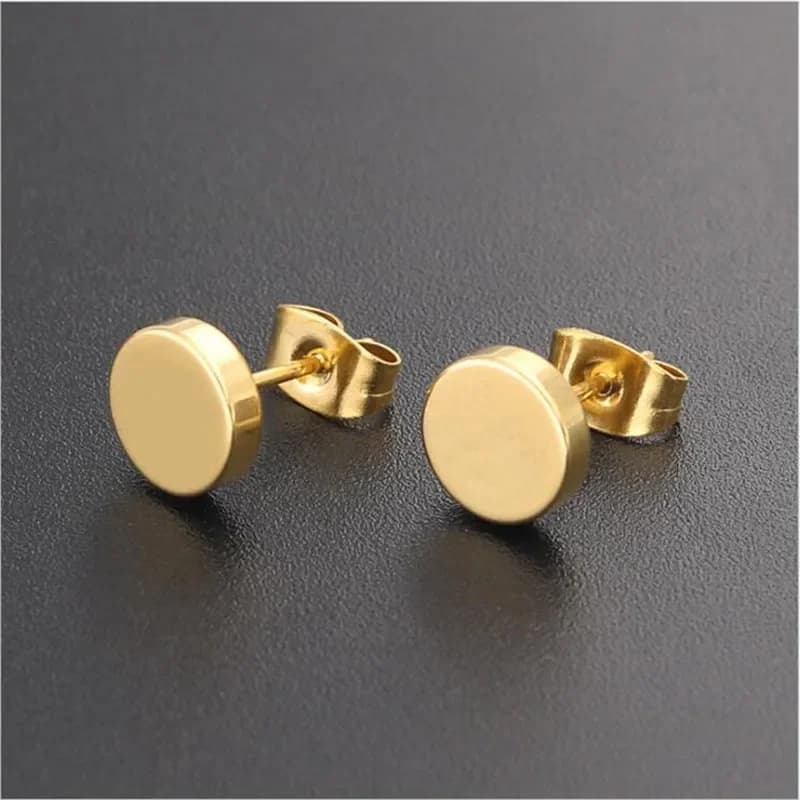 Boucles d'oreilles rondes en titane PE09 pour unisexe, en acier inoxydable 316l, placage IP, bijoux de bonne qualité