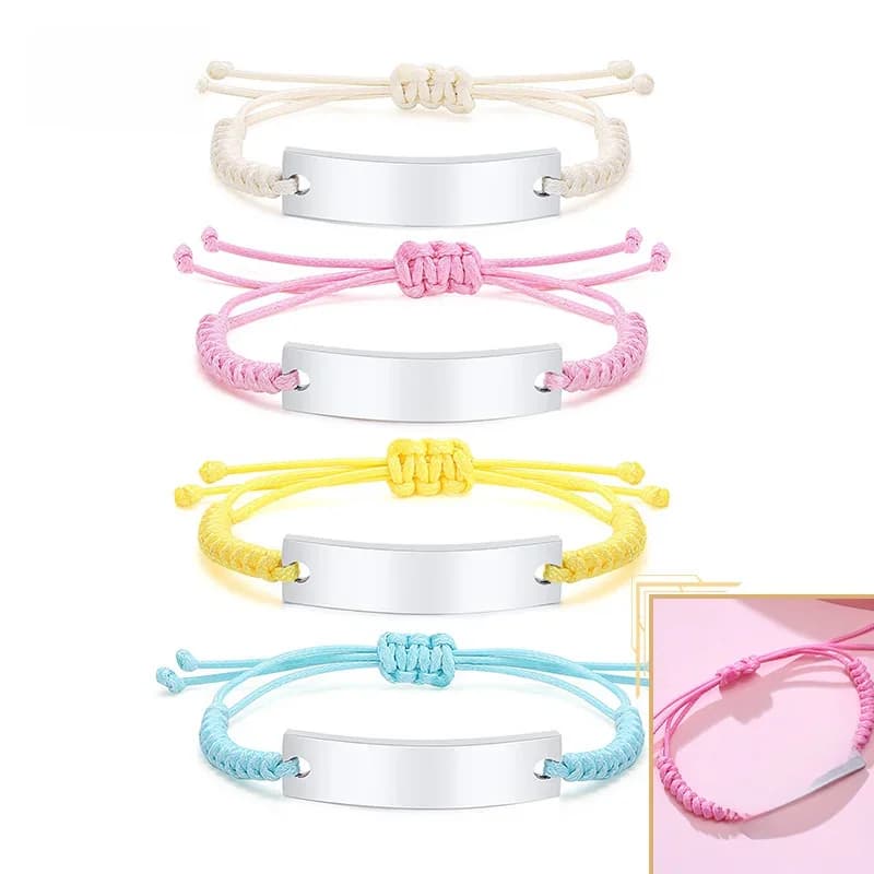 Vnox-Bracelets d'identification gravés personnalisés pour filles et garçons, ULtressée réglable en longueur, bracelet en acier inoxydable, cadeau personnalisé