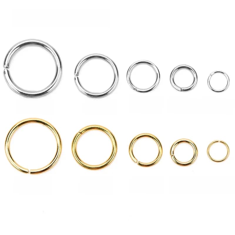 Anneaux ouverts en acier inoxydable pour diabétiques, connecteurs d'anneaux fendus, collier, bracelet, accessoires de bijoux, ne se fanent jamais, sweat-shirts, 4mm, 5mm, 6mm, 8mm, 50 pièces, 100