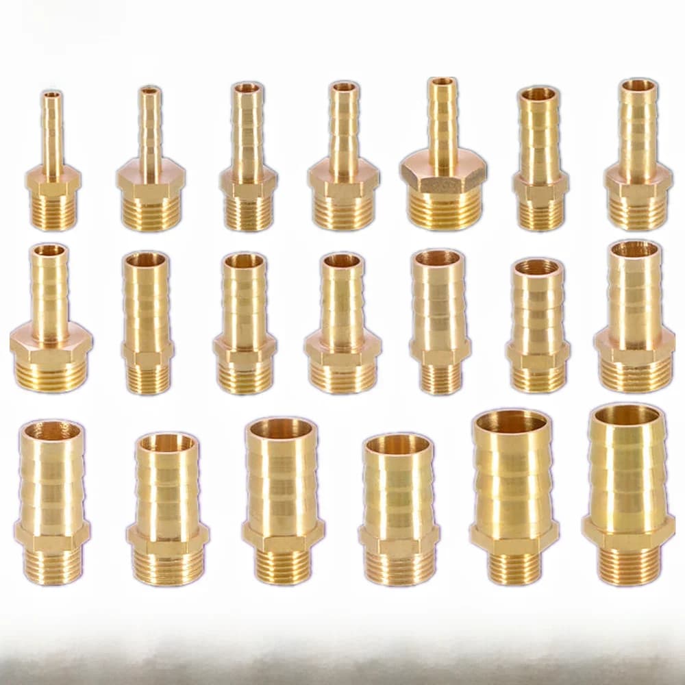 Raccord de tuyau en laiton 6/8/10/12/14/16mm, queue de tuyau 1/8 "3/8" 1/4 "BSP, connecteur mâle, Joint adaptateur de coupleur en cuivre
