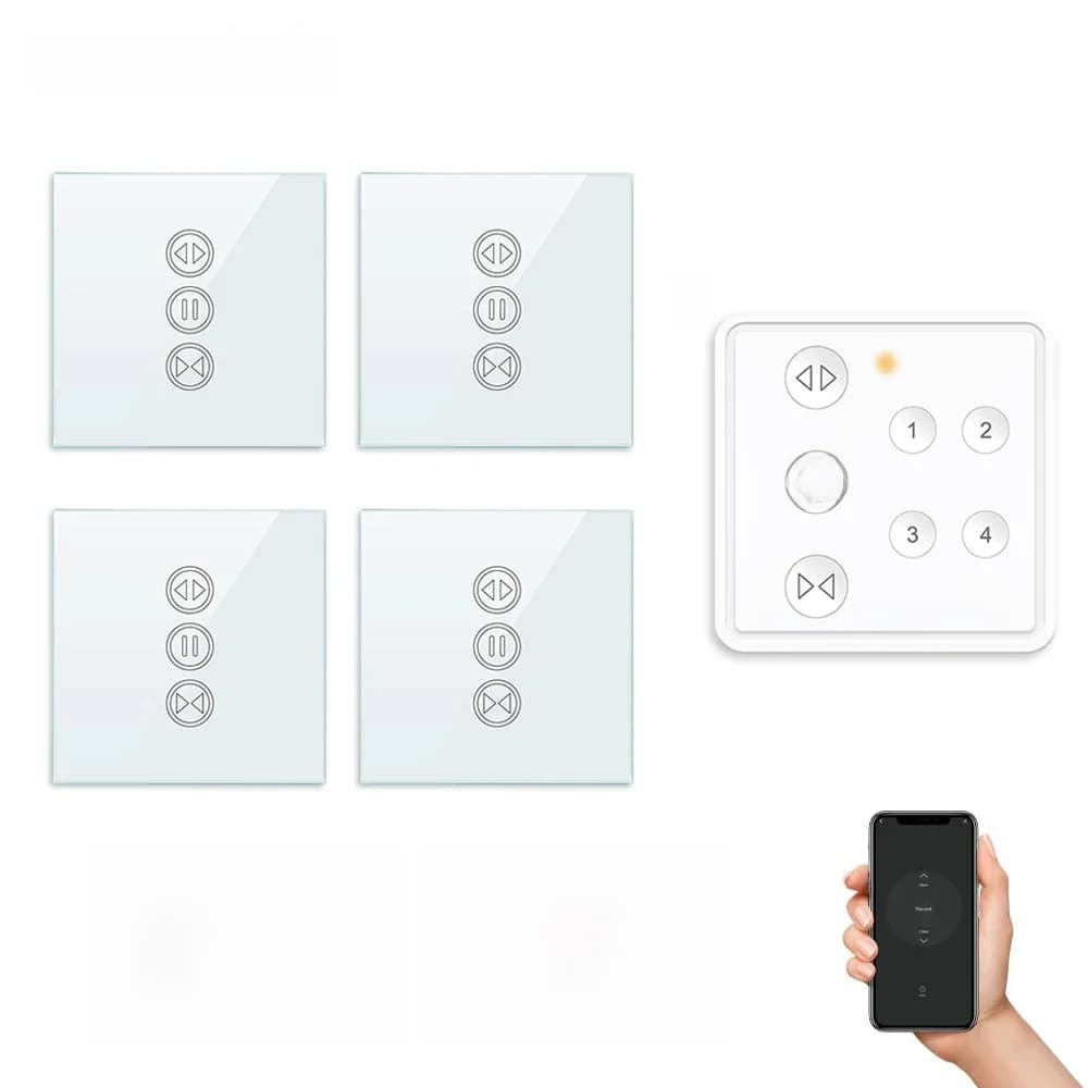 Tuya Smart Life RF WIFI interrupteur de rideau pour stores de fenêtre de volet roulant avec télécommande 4 canaux App minuterie Google Home Alexa Echo