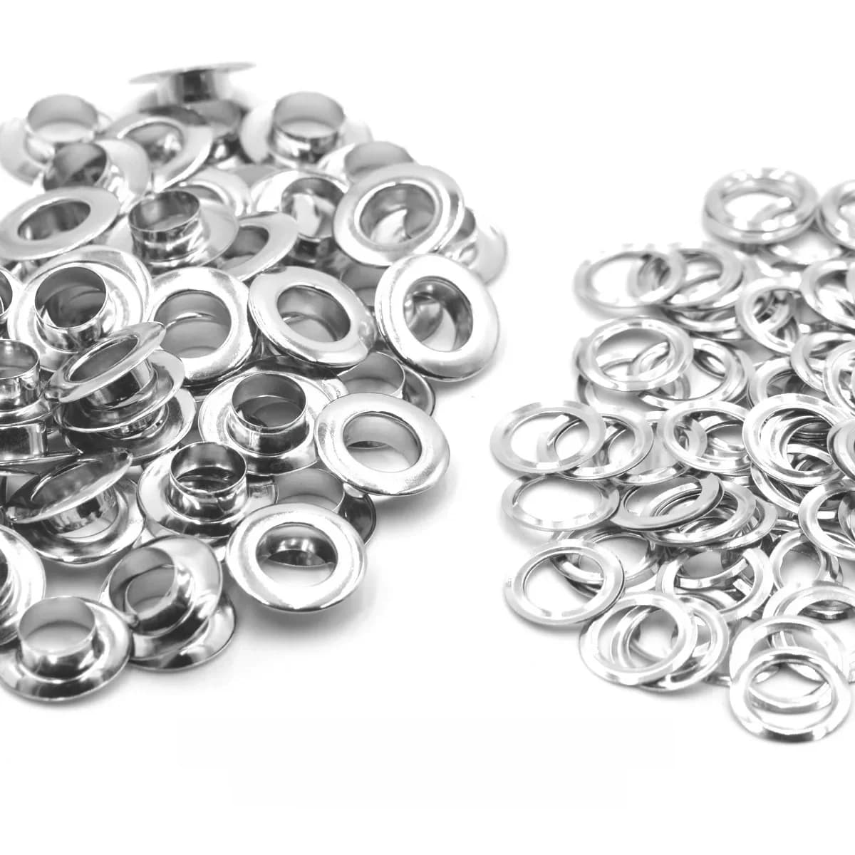 Matériau en laiton couleur argent 4mm 5mm 6mm 8mm 10mm 12mm œillet à œillet plat avec rondelle sacs artisanaux en cuir chaussures bouchon de ceinture