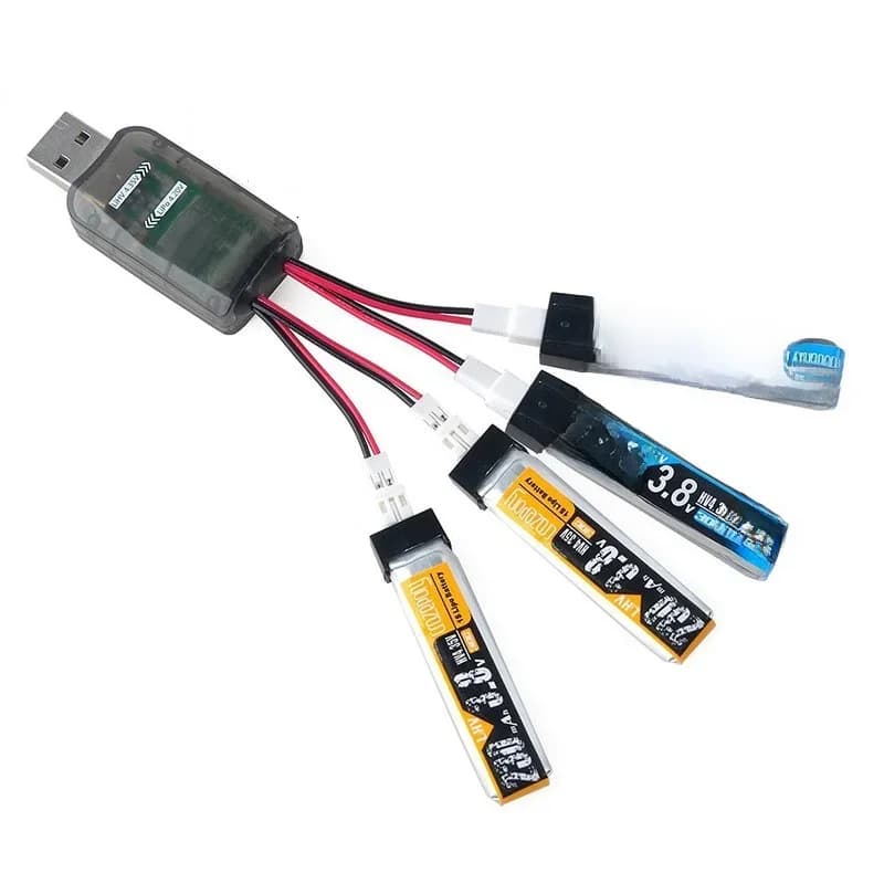 AOKoda – chargeur de batterie Micro USB CX405 4CH, 1 pièce, Support de batterie 1S LiPo/LiHv 4.2V/4.35V pour hélicoptère RC avion jouets Drone