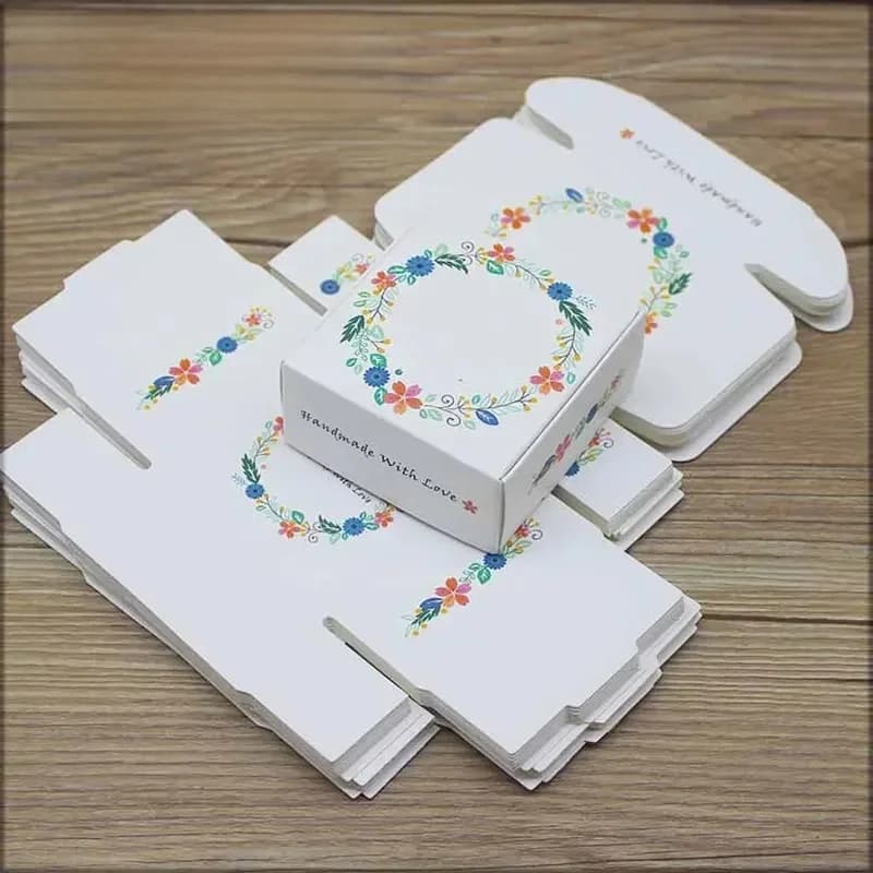 Boîte-cadeau en papier kraft à motif de porcelaine pour emballage, boîte à bonbons en forme de fleur, faveurs de fête d'anniversaire de désherbage, chocolat, Regina, 50 pièces