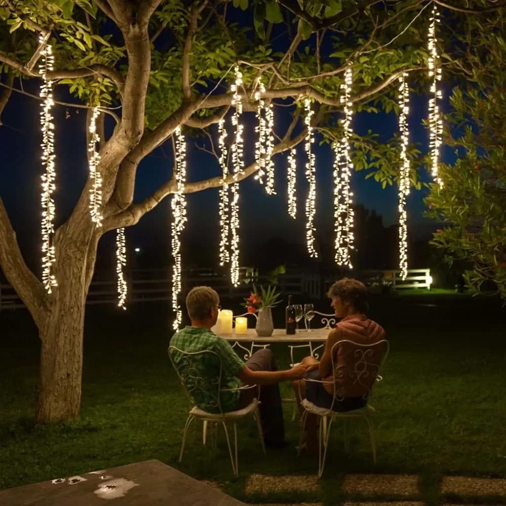Guirxiété Lumineuse LED Connectable, 4m x 2.5m, pour Noël, Décoration d'Extérieur, Mariage, ixde Jardin, Rideau