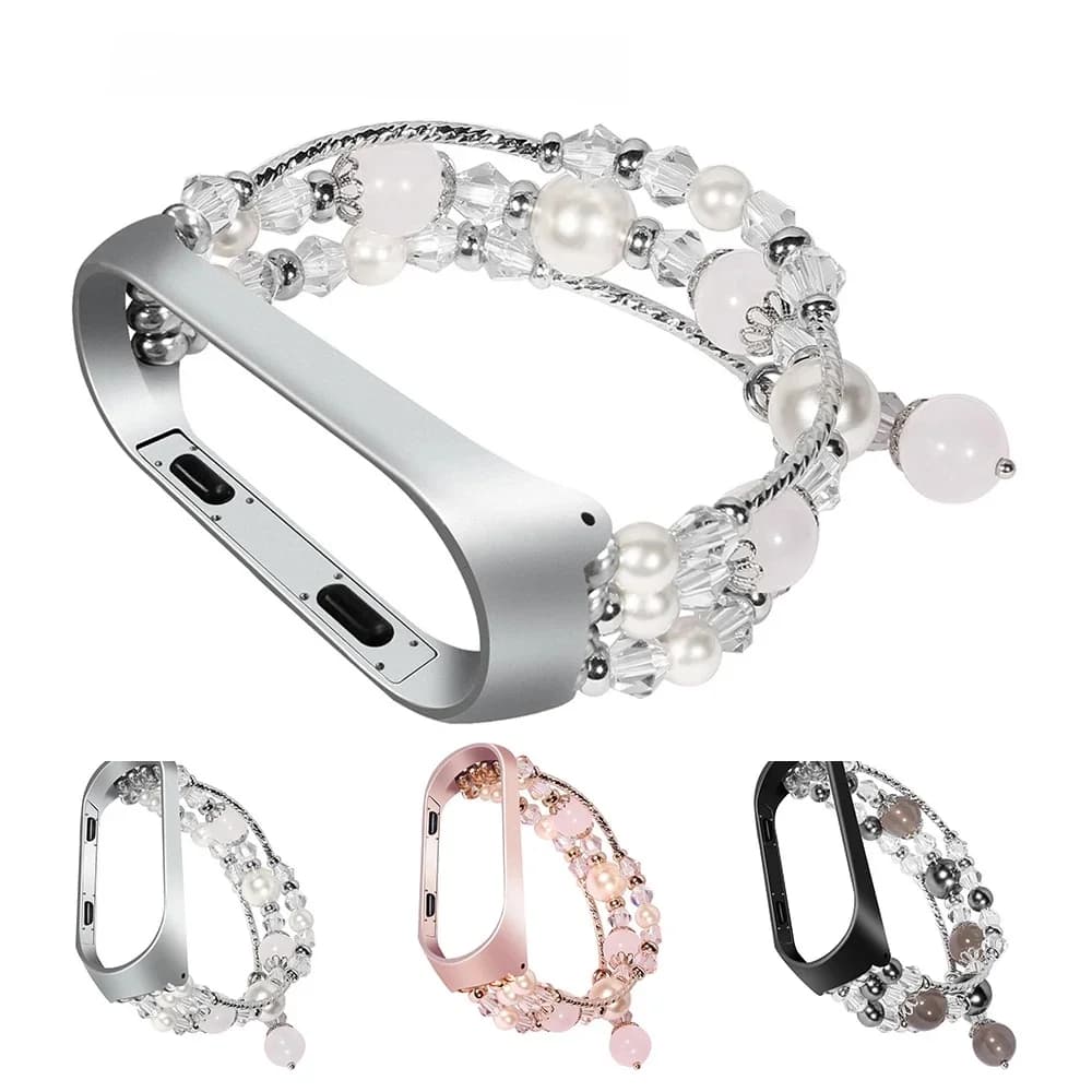 Mi Band 8/9/10 bijoux Bracelet extensible pour Xiaomi Mi Band 7 4 5 6 perles Bracelet intelligent sangle femmes mode Bracelet boucle