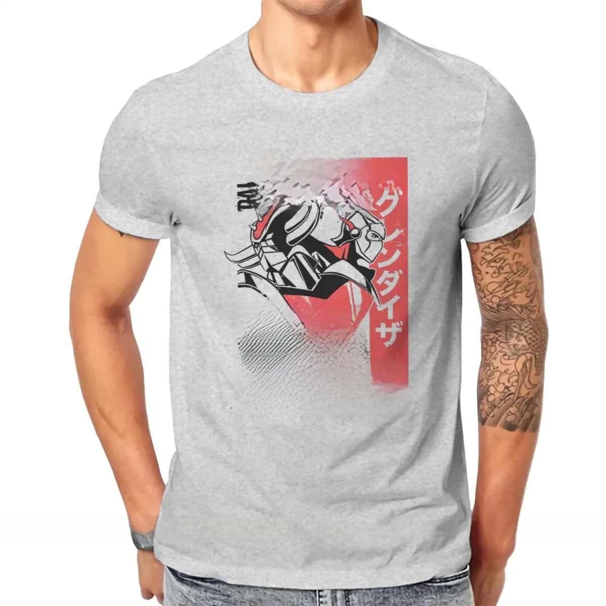 T-shirt à col rond en coton pour homme, streetwear classique, robot OVNI Goldrake Grendizer, Anime Contro Vegani