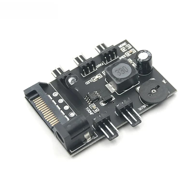 Hub de contrôle de ventilateur 3 broches, répartiteur de ventilateurs Molex ou SATA 3 ou 4 canaux avec bouton de contrôle, boîtier d'ordinateur PC, ventilateur 12V, contrôle de la vitesse et de la