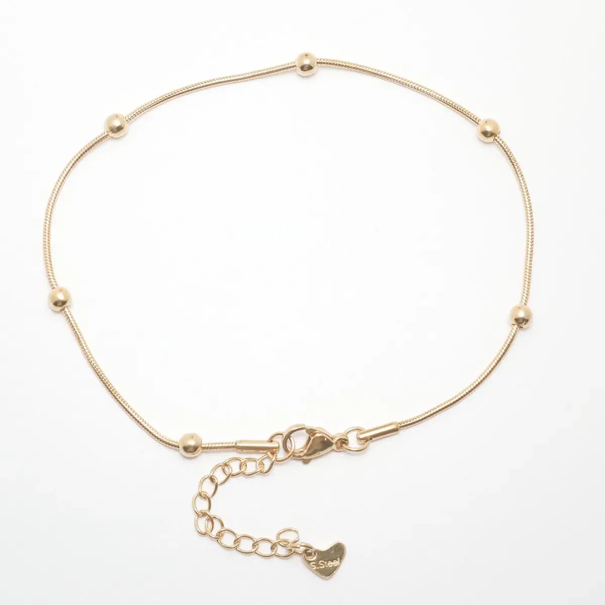 Bracelet de cheville en acier inoxydable pour femme, bracelet de cheville en or, bracelet de cheville en forme de cœur rond, bracelet de cheville sur la jambe, accessoires de bijoux, 1 PC, 304