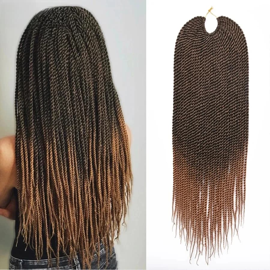 TOMO-Tresses sénégalaises torsadées au crochet, 30 racines, petites extensions de cheveux tressés synthétiques pour femmes, cheveux torsadés ombrés, 14 po, 18 po, 22 po