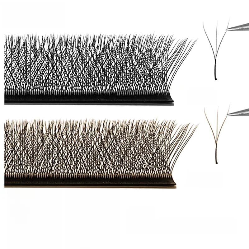 NATUHANA 3D Extensions de cils en forme de W ventilateurs de Volume préfabriqués cils en forme de W faux cils doux naturels pour le maquillage