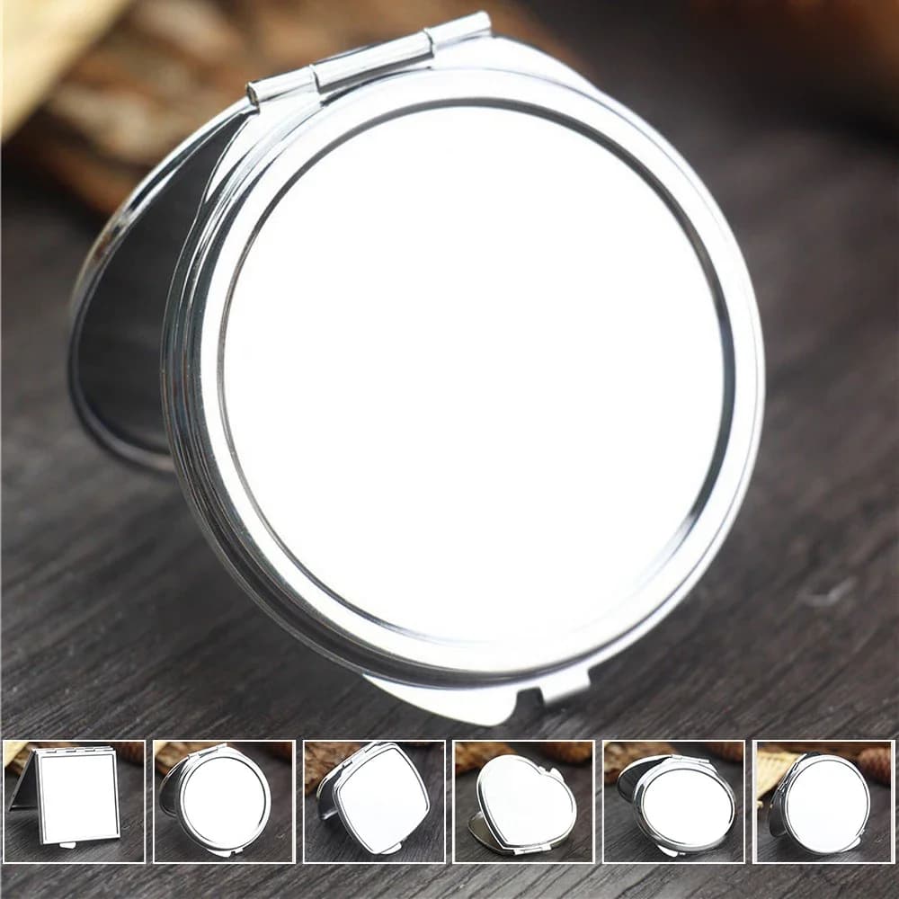 10 pièces Mini miroir de maquillage Portable poche ronde carré coeur miroir de maquillage Double face pliant miroir cosmétique cadeaux féminins