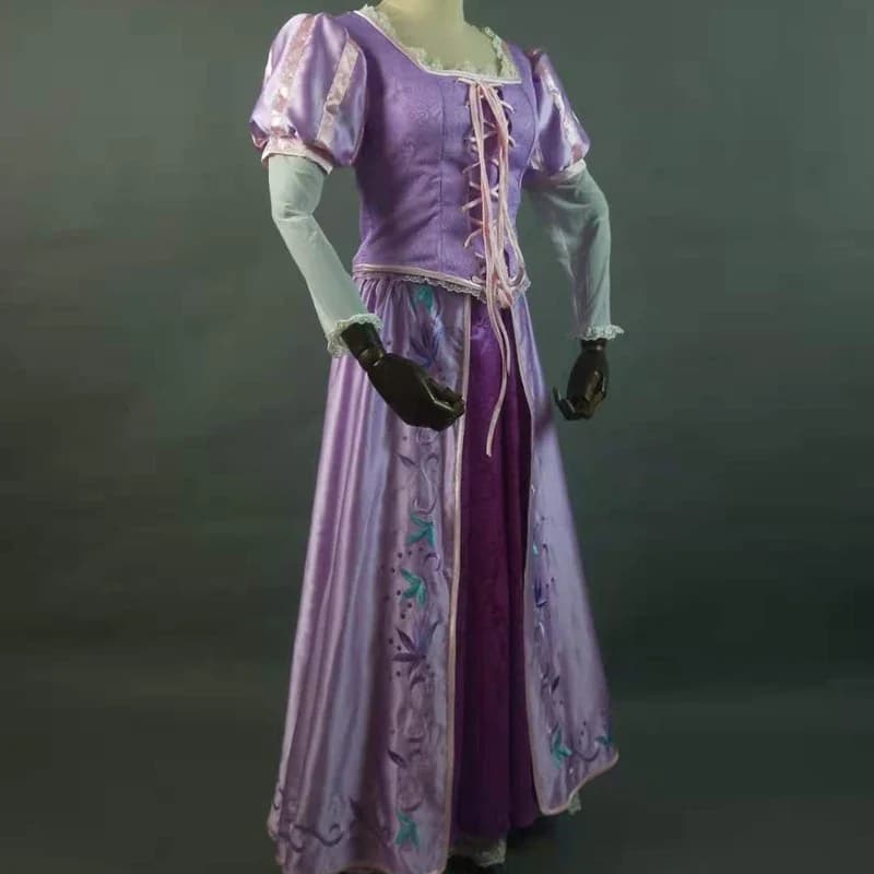 Costume de Cosplay brodé sur mesure pour adulte, robe de princesse Raiponce pour femmes, fête d'halloween