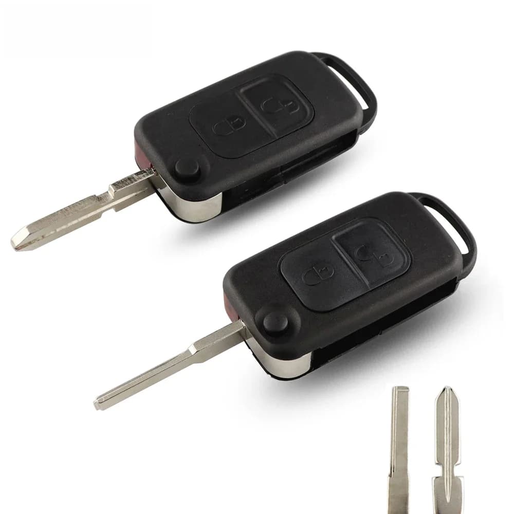 YIQIXIN – coque de clé télécommande à 2 boutons, étui à rabat pour Mercedes Benz SLK E113 A C E S W168 W202 W203 W210 B200 A160 W124