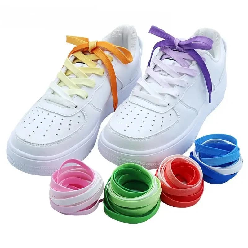 Lacets de chaussures plats arc-en-ciel pour hommes et femmes, 10 couleurs, universels, décontractés, en toile, en Polyester, 90/120CM