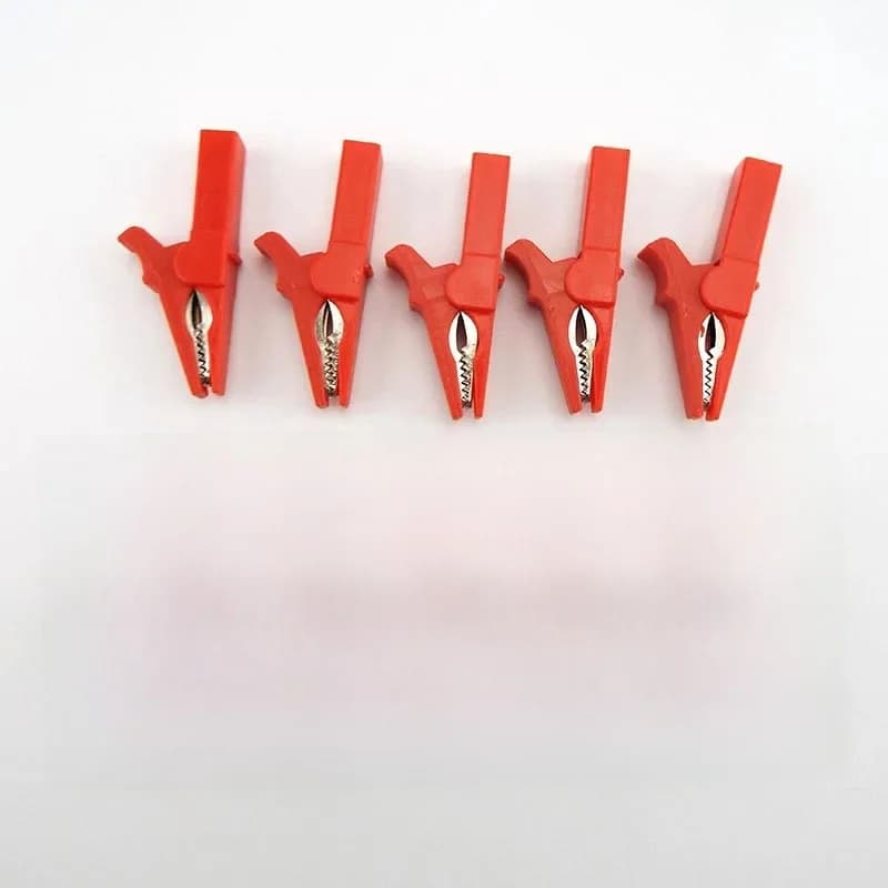 Pince Crocodile 55mm, pince Crocodile, bricolage, sonde de Test, couleur noir rouge, câble de prise, Clips électriques isolés