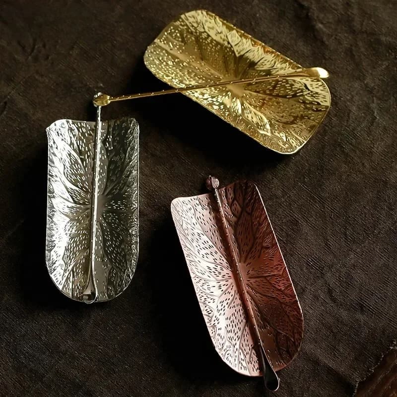 Cuillère à thé japonaise, pelle à thé, martelée à la main, caddie, porte-poussière, ustensiles de cérémonie