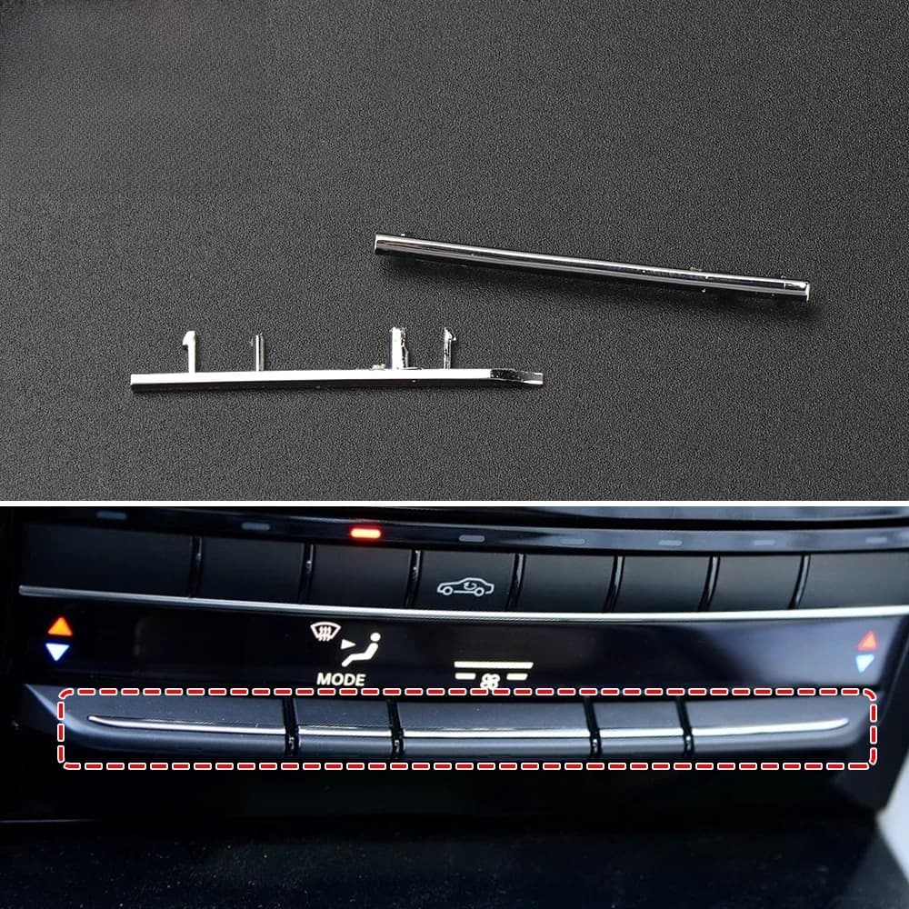 Garniture de décoration de boutons de climatisation de console de voiture, bande de galvanoplastie, Mercedes Benz Classe E, W212, E300, E260, 2129008808