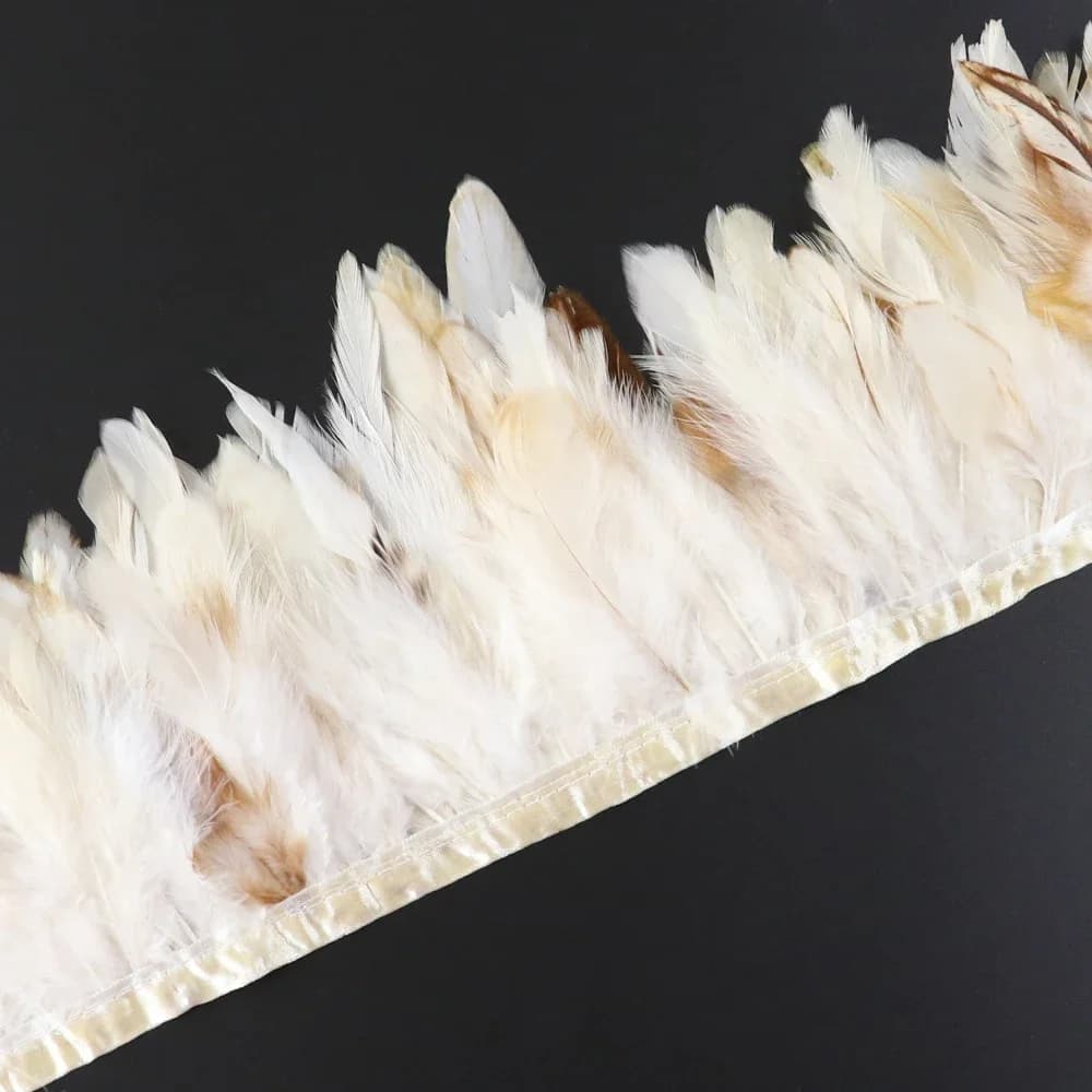 Juju Hat Ruban de plumes de coq de 1 mètre, franges de 10-15 cm, pour la décoration, les loisirs créatifs et les accessoires de tapisserie