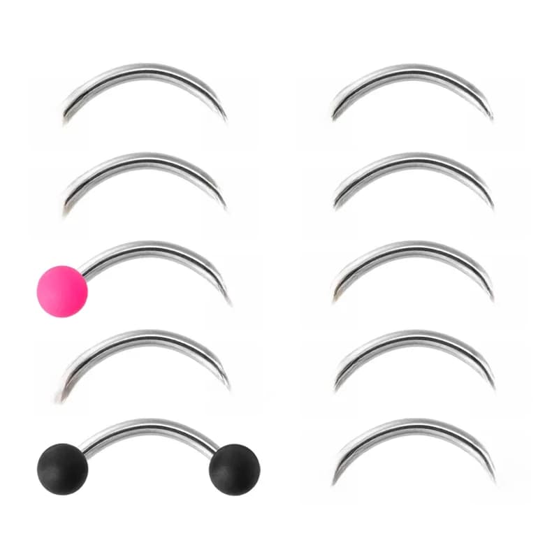 2 pièces acrylique 3mm boule sourcil Piercing incurvé haltère banane anneau lèvre confortable Daith Helix Rook boucle d'oreille Cartilage Tragus bijoux 16G