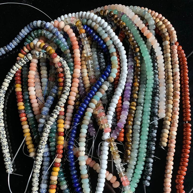 Perles de boulier en pierre naturelle, 4x6mm, 5x8mm, forme de rondelle, Lapis Jaspers, Jades, Amlogging ite, perle pour bijoux, bracelet exécutif bricolage, 15.5"