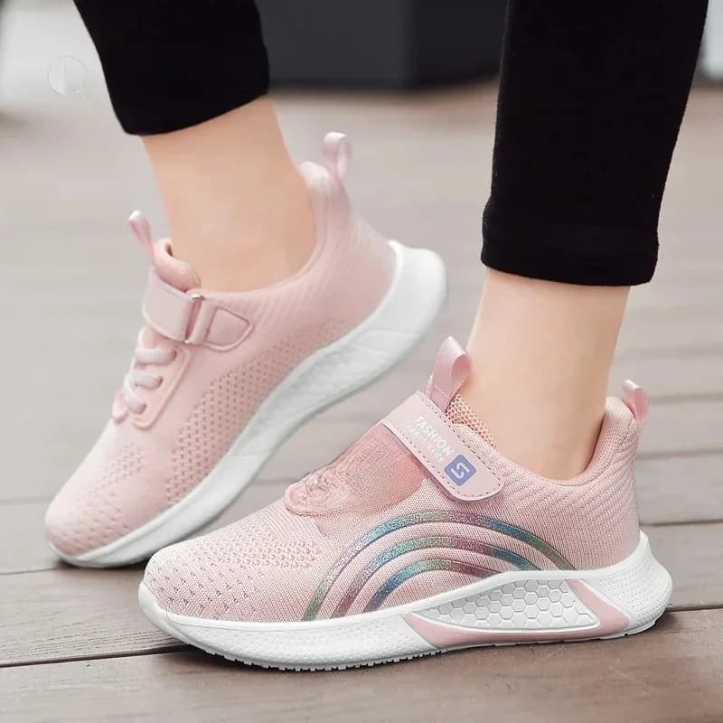 Chaussures Décontractées pour Fille, en Maille Blanche, Baskets d'Été à la Mode, pour Enfants, Tennis de Sport, de Course à Pied, Adaptable pour l'Automne