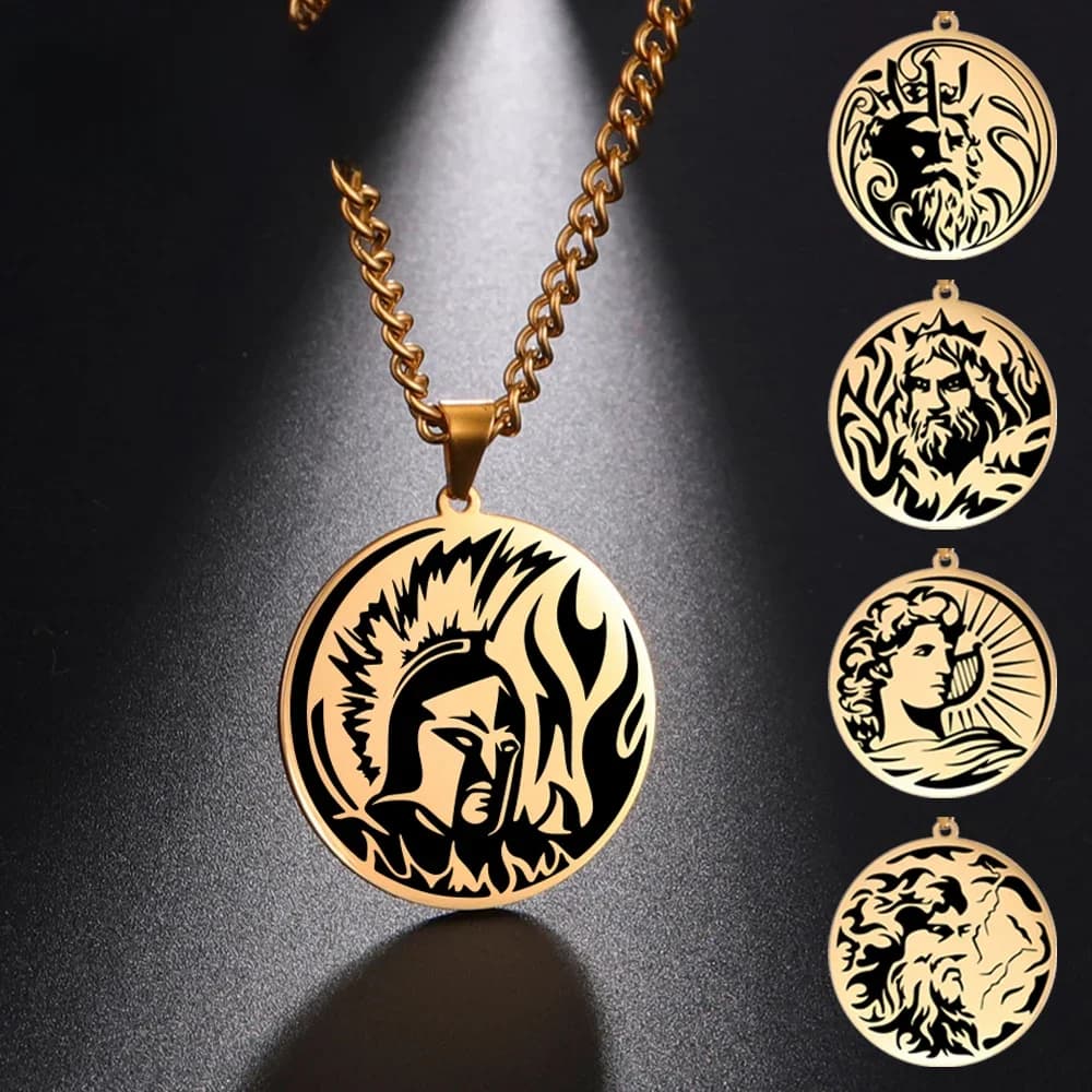 Mythologie grecque ARES collier HADES Athena APHRODITE dieu surnaturel pendentif chaîne en acier inoxydable cadeau pour hommes femme bijoux